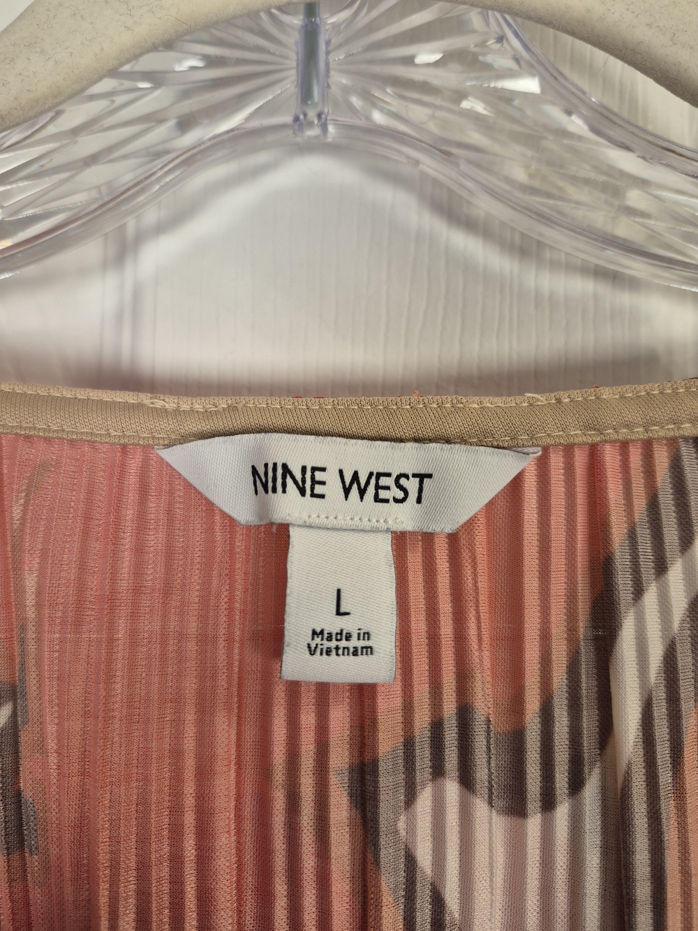 ​Nine West Plissé Pleated Two Piece Set Floral Wide Leg Palazzo Pants Boho Large - Picture 7 of 8